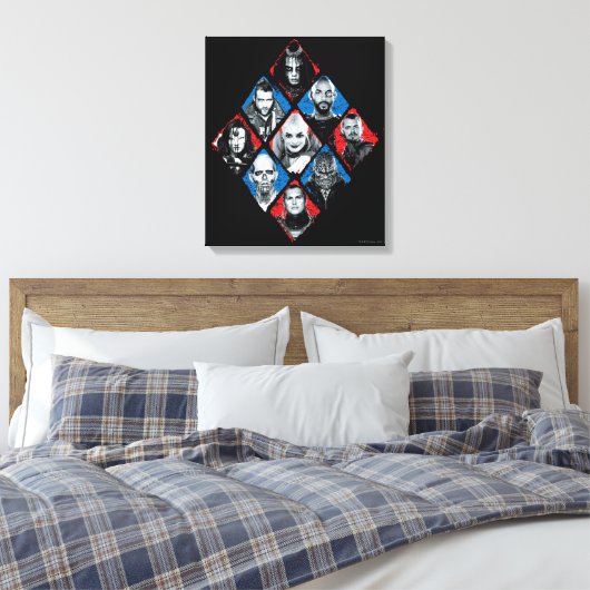 Suicide Squad | Task Force X Checkered Diamond Canvas Afdruk (Insitu (Slaapkamer))
