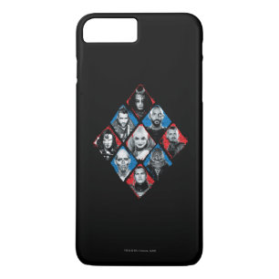 Suicide Squad   Task Force X Checkered Diamond iPhone 8/7 Plus Hoesje