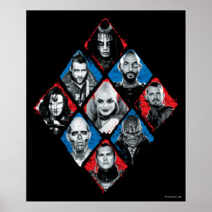 Suicide Squad Task Force X Checkered Diamond Poster