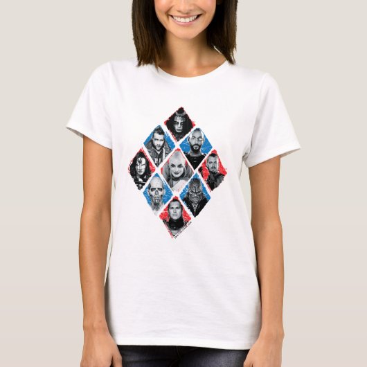 Suicide Squad | Task Force X Checkered Diamond T-shirt (Voorkant)