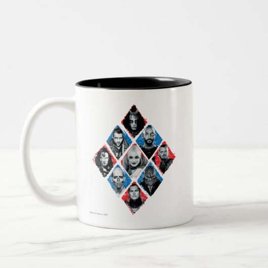 Suicide Squad | Task Force X Checkered Diamond Tweekleurige Koffiemok (Links)