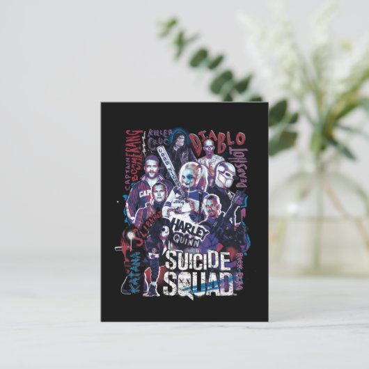 Suicide Squad | Task Force X Typografie Foto Briefkaart (Staand voorkant)
