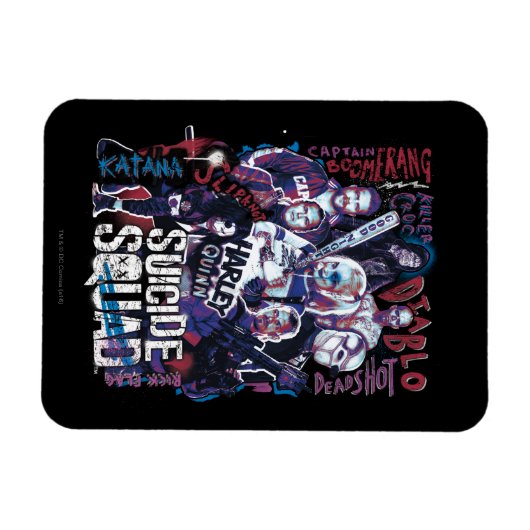 Suicide Squad | Task Force X Typografie Foto Magneet (Horizontaal)