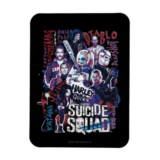 Suicide Squad | Task Force X Typografie Foto Magneet (Verticaal)