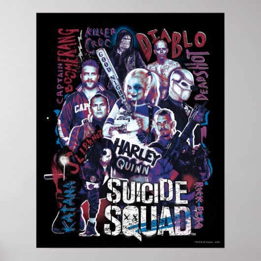Suicide Squad | Task Force X Typografie Foto Poster (Voorkant)