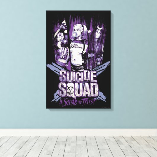 Suicide Squad | Vierkantsmeisjes "Op het plein ver Canvas Afdruk (Insitu (Houten vloer))