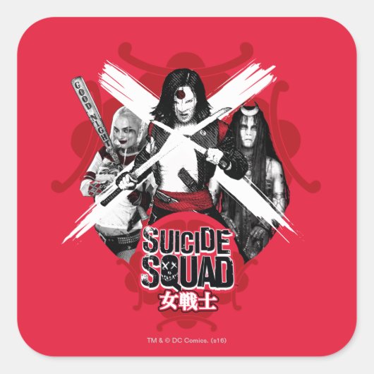 Suicide Squad | Vierkantsmeisjes "Vrouw Warrior" Vierkante Sticker (Voorkant)