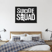 Suicide Squad | Witte Logo Canvas Afdruk (Insitu (Slaapkamer))