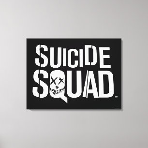 Suicide Squad   Witte Logo Canvas Afdruk