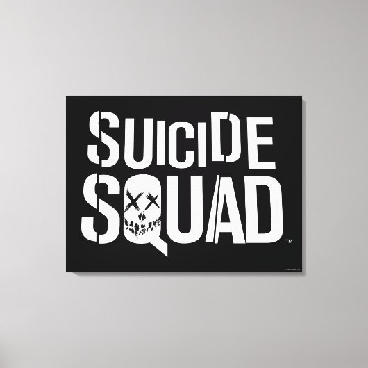 Suicide Squad | Witte Logo Canvas Afdruk (Voorkant)