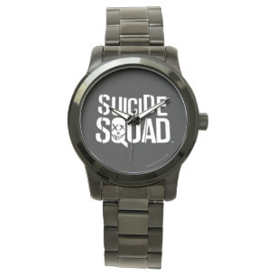 Suicide Squad   Witte Logo Horloge