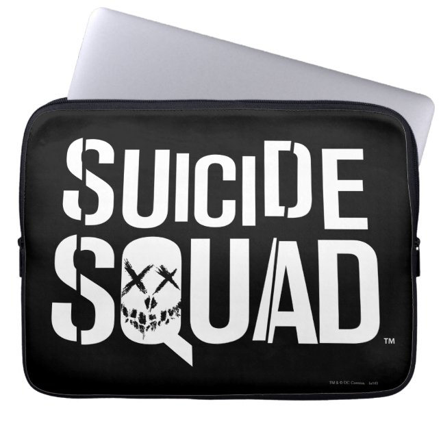 Suicide Squad | Witte Logo Laptop Sleeve (Voorkant)