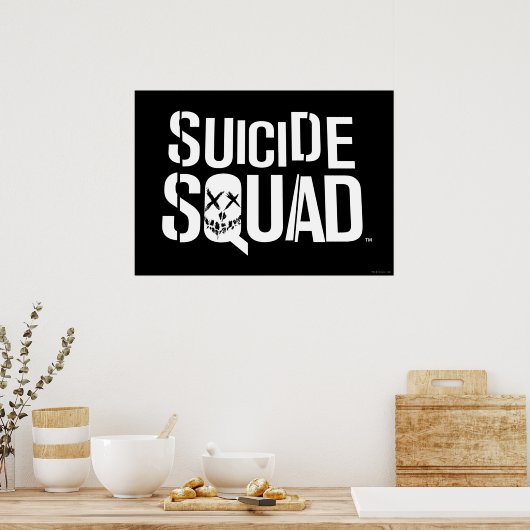 Suicide Squad | Witte Logo Poster (Keuken)