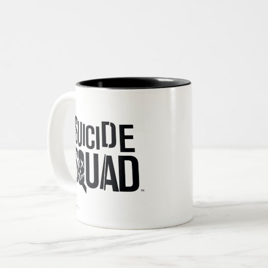 Suicide Squad | Witte Logo Tweekleurige Koffiemok (Voorkant links)
