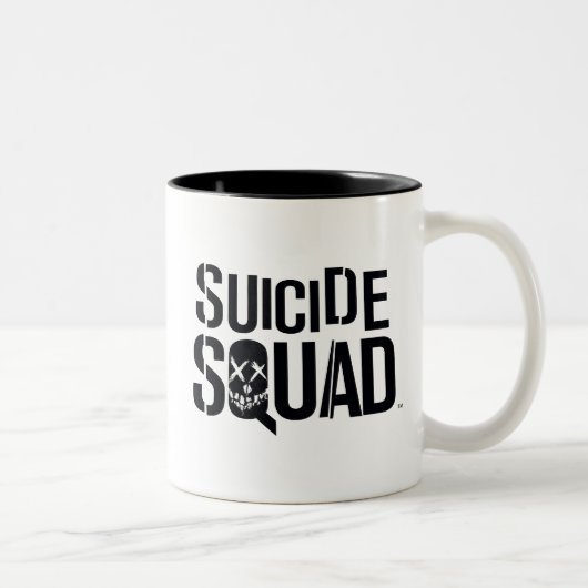 Suicide Squad | Witte Logo Tweekleurige Koffiemok (Rechts)