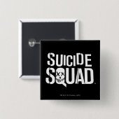 Suicide Squad | Witte Logo Vierkante Button 5,1 Cm (Voorkant /achterkant)