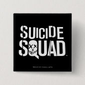 Suicide Squad | Witte Logo Vierkante Button 5,1 Cm (Voorkant)
