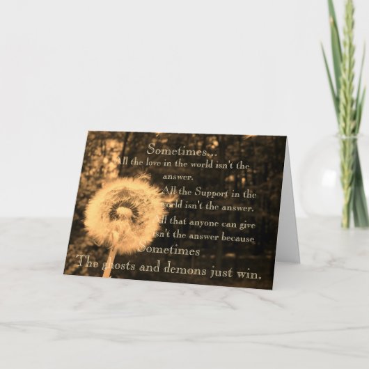 Suicide Sympathy Card Kaart (Voorkant)