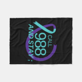 Suïcidepreventie 988 Suïcidepreventie Depressi Fleece Deken (Voorkant (Horizontaal))