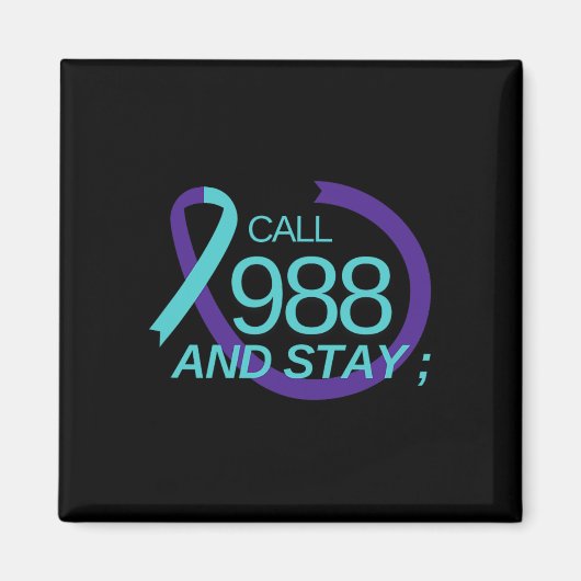 Suïcidepreventie 988 Suïcidepreventie Depressi Magneet (Voorkant)