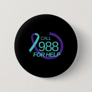 Suïcidepreventie 988 Suïcidepreventie Depressi Ronde Button 5,7 Cm