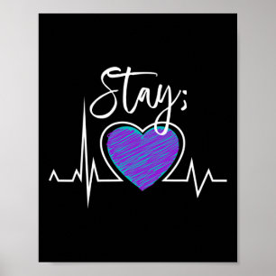 Suïcidepreventie Bewustzijn Hartslag Semicolon S Poster