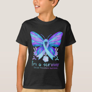 Suïcidepreventie bewustzijn week Vlinder Ik ben ee T-shirt