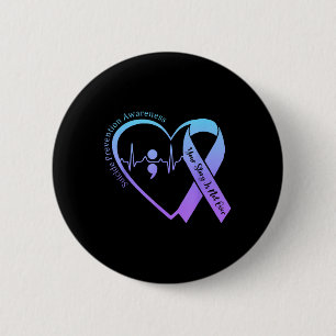 Suïcidepreventie-bewustzijnsmaand Teal & Purper Ronde Button 5,7 Cm
