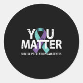 Suicides Prevention Shirts Suicide Awareness  Ronde Sticker (Voorkant)