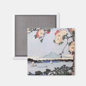 Suijin Shrine en Massaki op de Sumida-rivier Magneet (Voorkant / Achterkant)