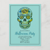 Suiker Aqua Blue Halloween Party Uitnodiging Briefkaart (Voorkant)