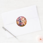 Suiker Beer met Ice Cream Hair Ronde Sticker (Envelop)