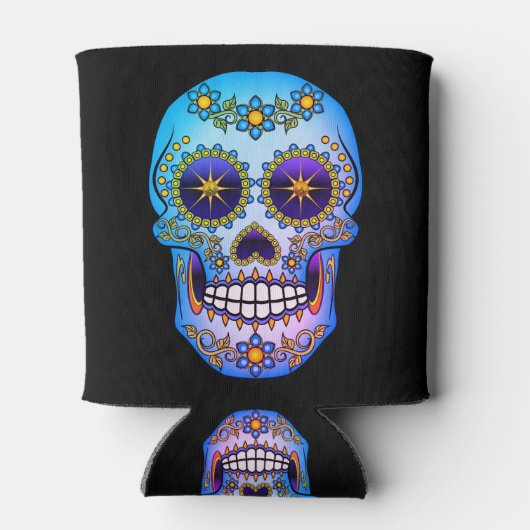 Suiker Blauwe Floral Koelbox Blikjeskoeler (Achterkant)