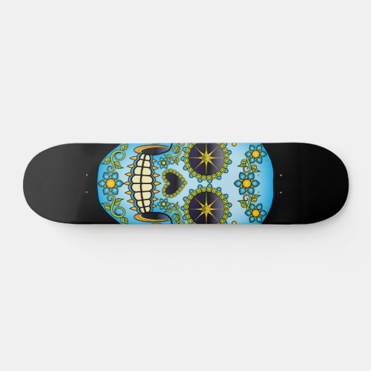 Suiker Blauwe Floral Persoonlijk Skateboard (Horizontaal)