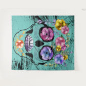 Suiker Blauwgroen Vrouw van de schedel Wandkleed (Voorkant (horizontaal))