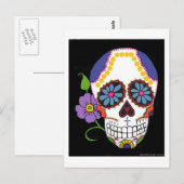 Suiker Briefkaart schedel (Voorkant / Achterkant)