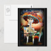 Suiker Briefkaart schedel (Voorkant / Achterkant)