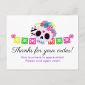 Suiker Calavera Papel Picado Hartelijk dank Briefkaart (Voorkant)