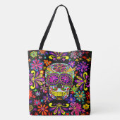 Suiker Canvas tas schedel (Achterkant)