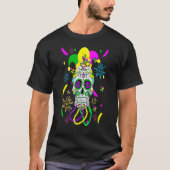 Suiker Carnival Mask Jester Pet Mardi Gras T-shirt (Voorkant)