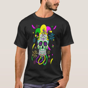 Suiker Carnival Mask Jester Pet Mardi Gras T-shirt