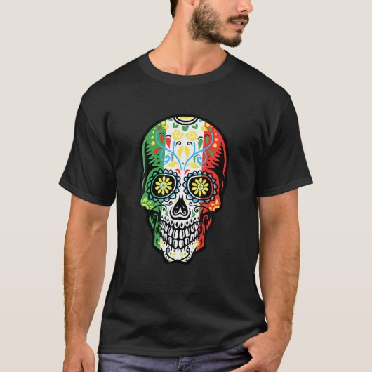 Suiker Cinco de Mayo Mexicaanse vlag T-shirt (Voorkant)