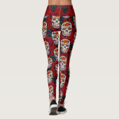 Suiker Cinco de Mayo Red Floral Leggings (Achterkant)
