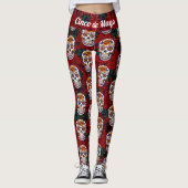 Suiker Cinco de Mayo Red Floral Leggings (Voorkant)