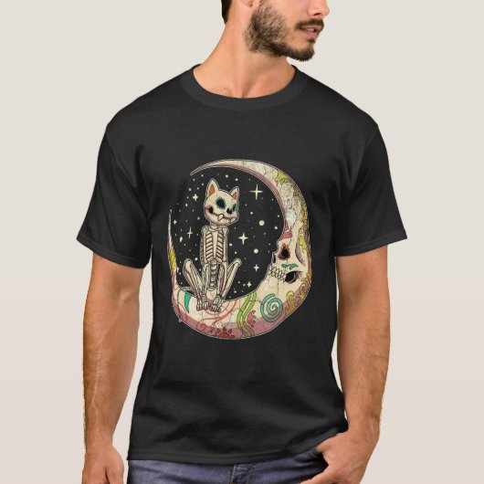 Suiker Crescent Moon Cat Dead Day Halloween C T-shirt (Voorkant)