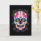 Suiker Dia de los Muertos Kaart (Gele Bloem)