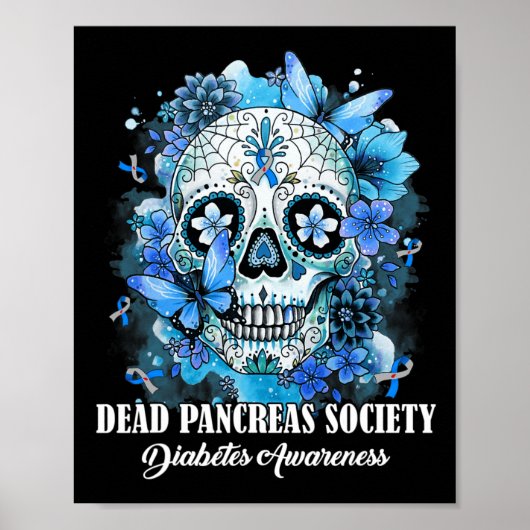 Suiker Dode Pancreas Society Diabetes Awarene Poster (Voorkant)