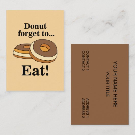 Suiker Donut Doughnut Bakkerij Visitekaartje (Voorkant / Achterkant)