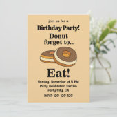 Suiker Donut Doughnut Verjaardagsfeestje Kaart (Staand voorkant)