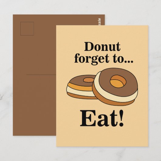 Suiker Donut Zoet Briefkaart (Voorkant / Achterkant)